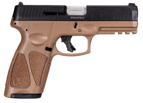 Taurus G3 9mm full-size pistol, 4-inch barrel, brown polymer frame and black serrated slide