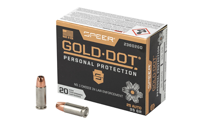Speer Gold Dot 25 ACP 35 gr Jacketed Hollow Point 20rd box
