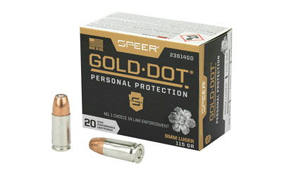 Speer Gold Dot 9mm Luger 115gr Jacketed Hollow Point 20rd Box