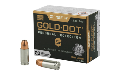 Speer Gold Dot 9mm Luger 147 gr Gold Dot Hollow Point 20 rd box