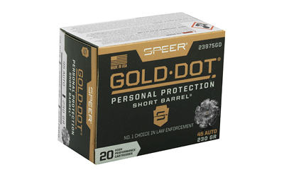 Speer Gold Dot Short Barrel .45 ACP 230 gr Gold Dot Hollow Point 20-round box