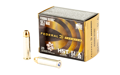 Box of Federal Premium Personal Defense .357 Magnum 154 gr HST JHP, 20 rounds