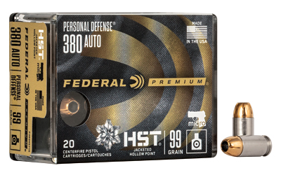 Federal Premium HST Micro .380 ACP 99 gr JHP 20rd box product image
