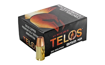 G2 Research Telos 9mm +P 92 gr Fracturing Copper Hollow Point 20rd box
