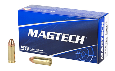 Magtech .38 Super +P 130 gr FMJ 50 rd box with brass cases