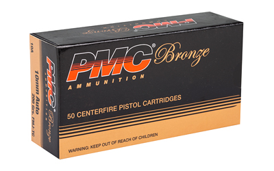 PMC Bronze 10mm Auto 50rd FMJ-TC pistol ammunition box