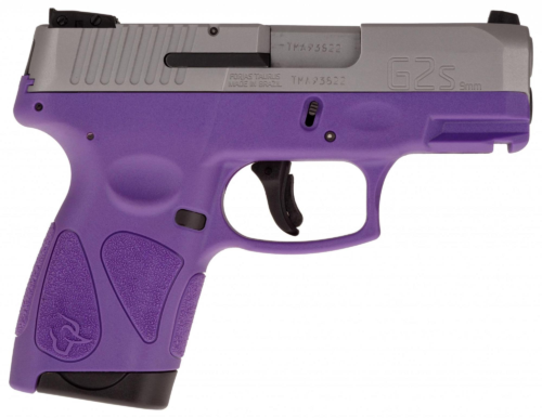 Taurus G2S 9mm handgun with stainless slide and dark purple polymer grip