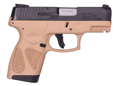 Taurus G2S 9mm pistol with black slide and flat dark earth polymer grip