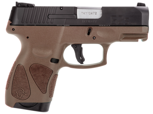 Taurus G2S 9mm pistol black slide coyote brown polymer grip with adjustable rear sight